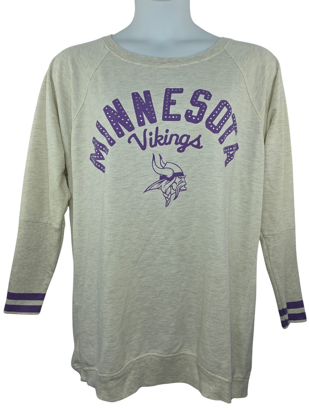 Touch Stadium XL Minnesota Vikings Bling Rhinestone Sweatshirt Pullover 3973-